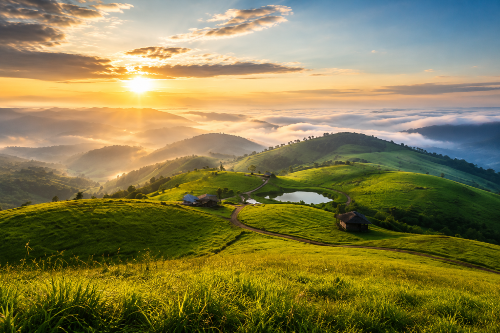 Scenic Vagamon hill station in Peermade